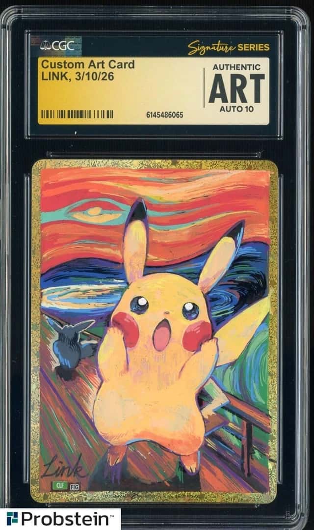 Link Signed Sketched Pokemon Custom Art Card CGC ART w/ AUTO 10