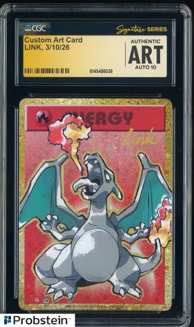 Link Signed Sketched Pokemon Custom Art Card CGC ART w/ AUTO 10