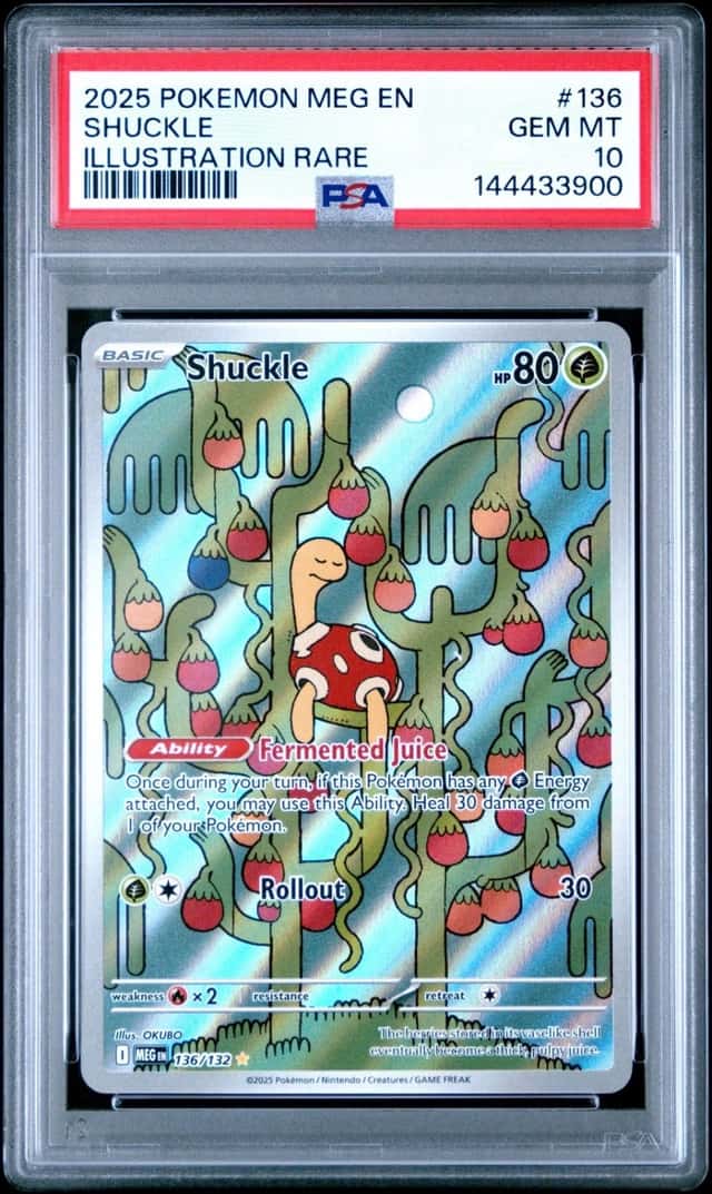 2025 POKEMON MEG EN-MEGA EVOLUTION ILLUSTRATION RARE #136 SHUCKLE PSA 10