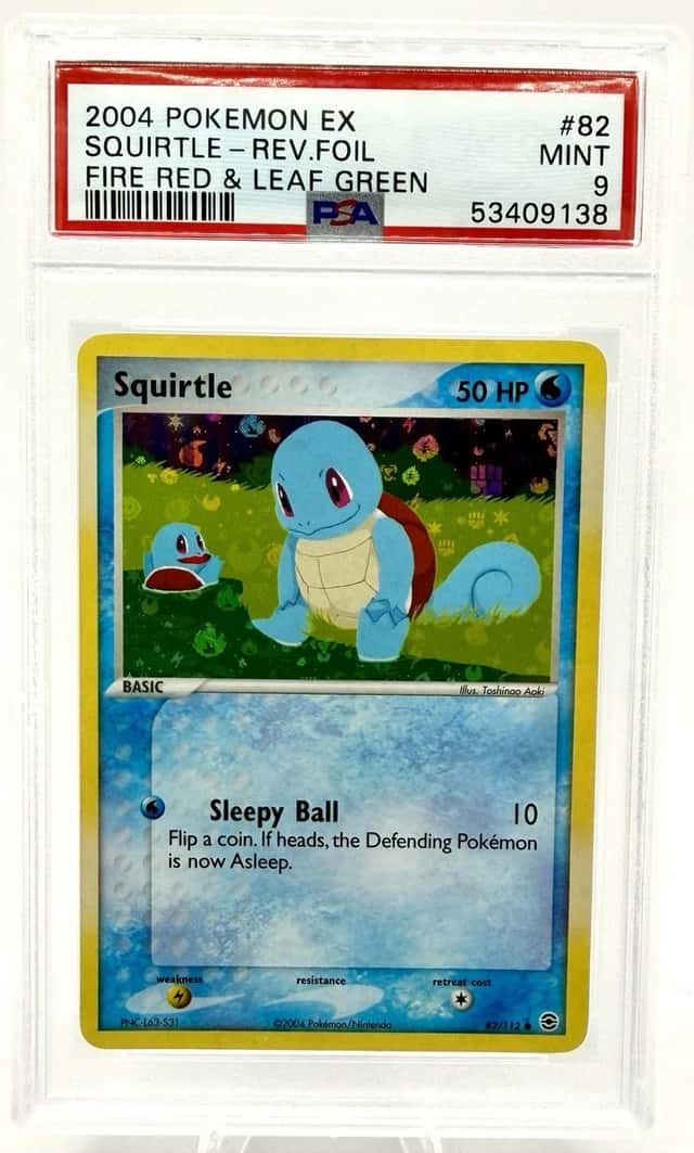 2004 Pokemon EX Fire Red & Leaf Green #82 Squirtle Reverse Foil PSA 9 MINT