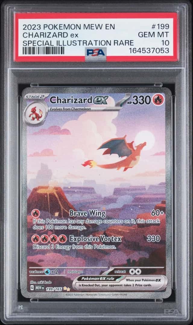 2023 POKEMON MEW EN-151 SPECIAL ILLUSTRATION RARE #199 CHARIZARD EX PSA 10