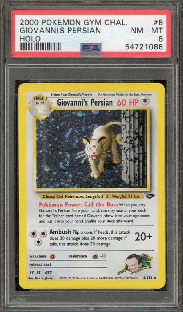 Pokemon Giovanni's Persian Gym Challenge Unlimited 8/132 Holo PSA 8