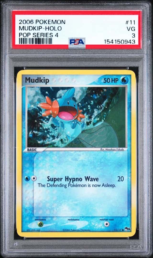 Pokemon Mudkip Holo Pop Series 4 11/17 PSA 3