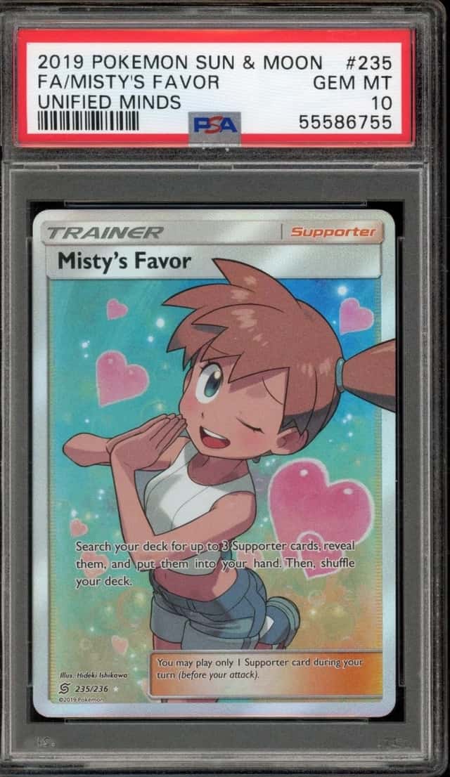 Pokemon Misty's Favor Unified Minds Full Art 235/236 PSA 10 Gem Mint