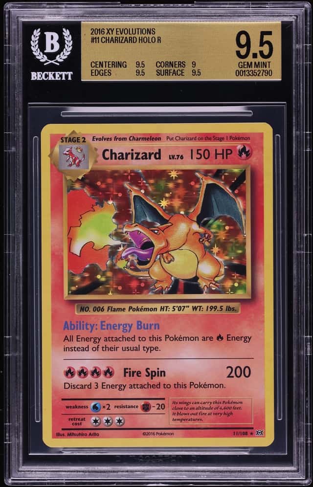 2016 Pokemon XY Evolutions Holo Charizard #11 BGS 9.5 GEM MINT