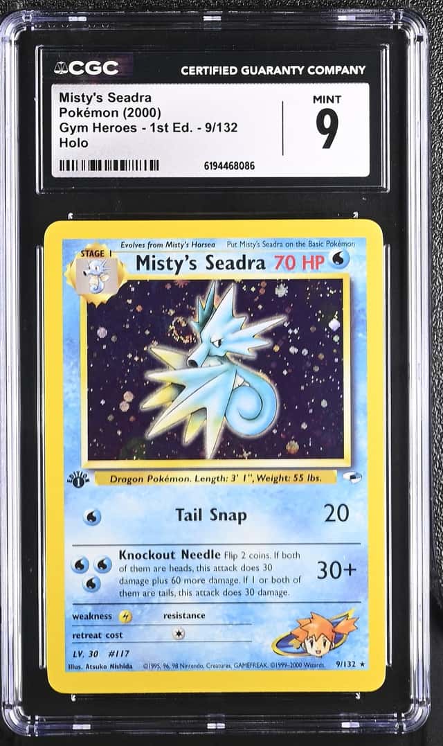 2000 Pokemon Gym Heroes 1st Edition Holo Misty's Seadra #9 CGC 9 MINT