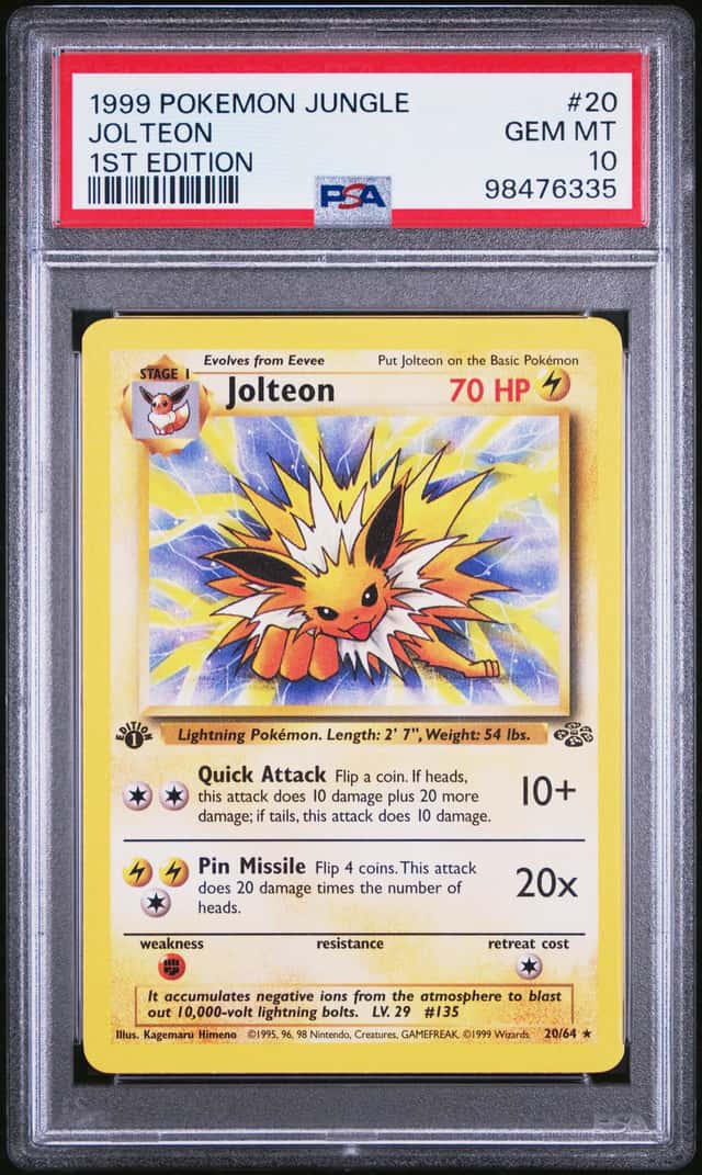 1999 Pokemon Jungle 1st Edition Jolteon #20 PSA 10 GEM MINT