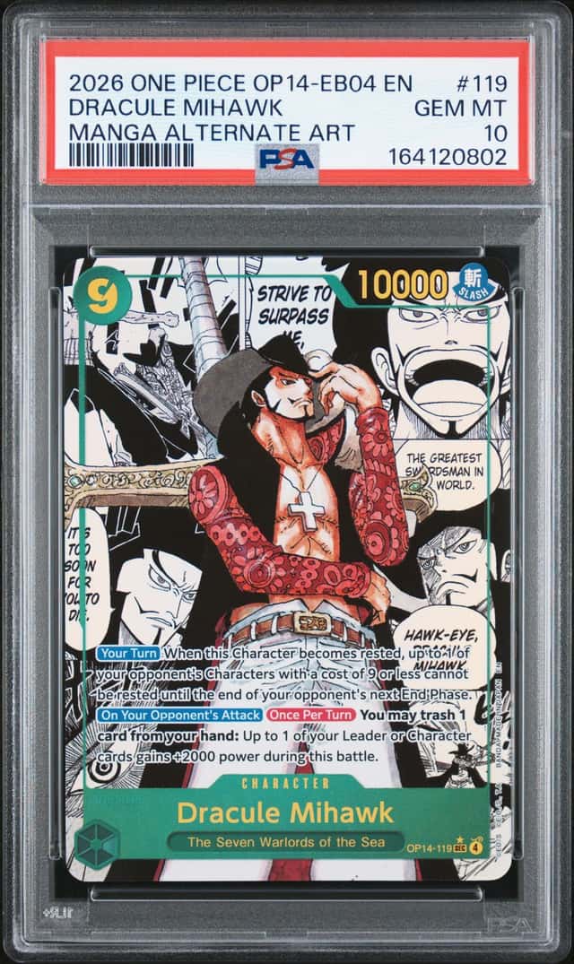 2026 One Piece the Azure Sea's Seven Manga Alternate Art Dracule Mihawk #OP14-119