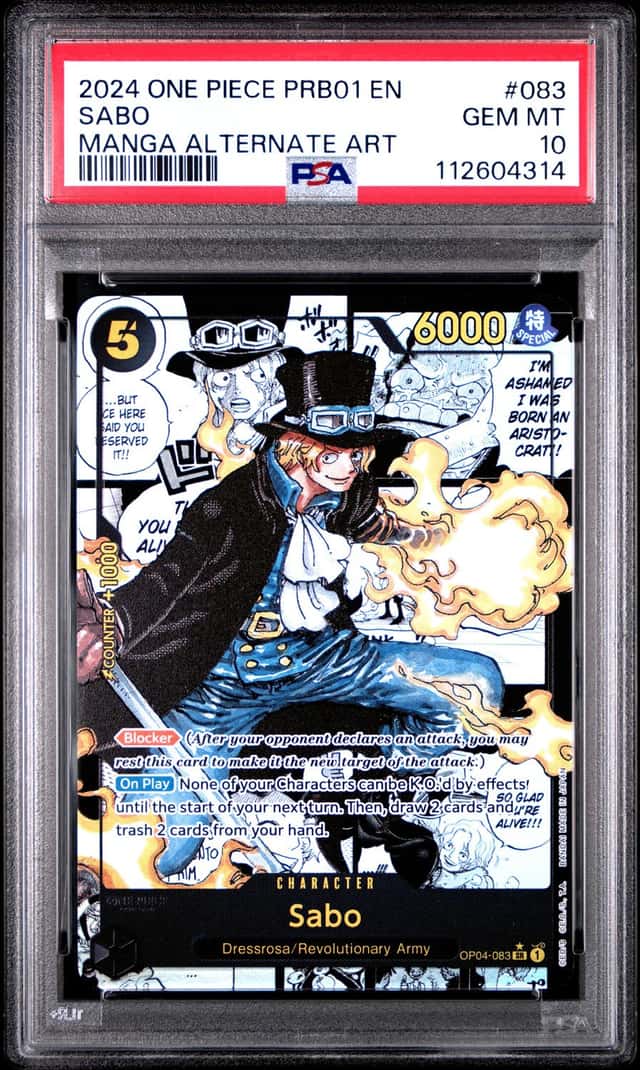 2024 ONE PIECE PRB01-PREMIUM BOOSTER MANGA ALT ART #083 SABO PSA 10