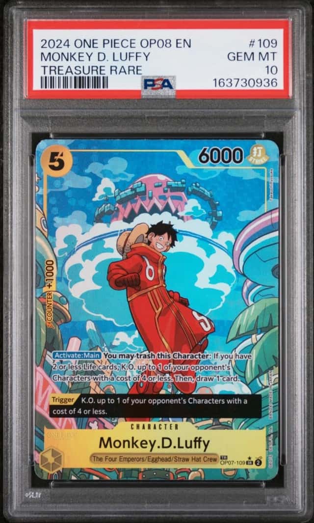 2024 ONE PIECE OP08-TWO LEGENDS TREASURE RARE #109 MONKEY D. LUFFY PSA 10