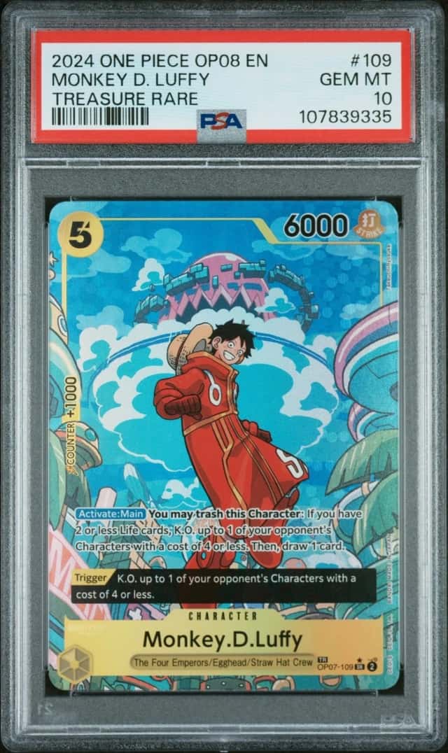 2024 ONE PIECE OP08-TWO LEGENDS TREASURE RARE #109 MONKEY D. LUFFY PSA 10