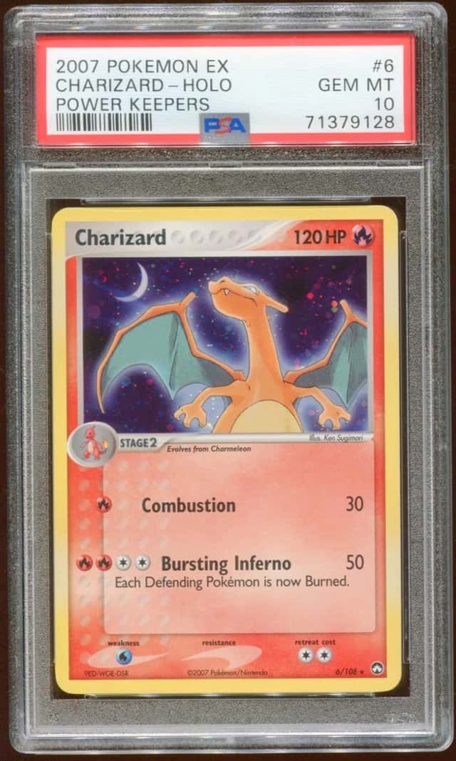 2007 POKEMON POWER KEEPERS EX CHARIZARD #6/108 RARE HOLO FOIL PSA 10 E8