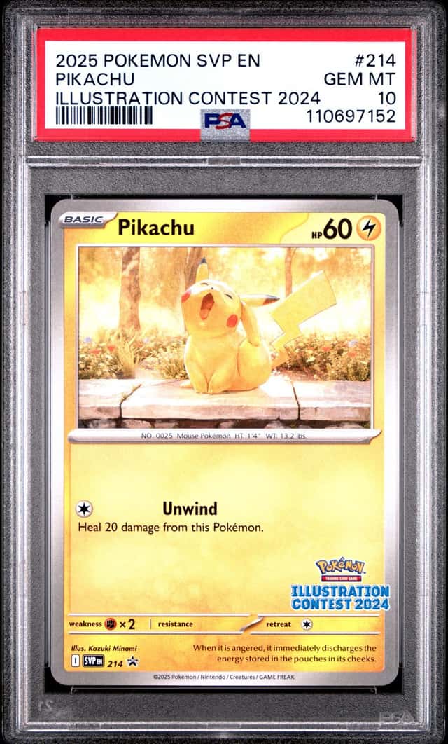 2025 Pokemon SVP Pikachu #214 Illustration Contest 2024 PSA 10 GEM MT