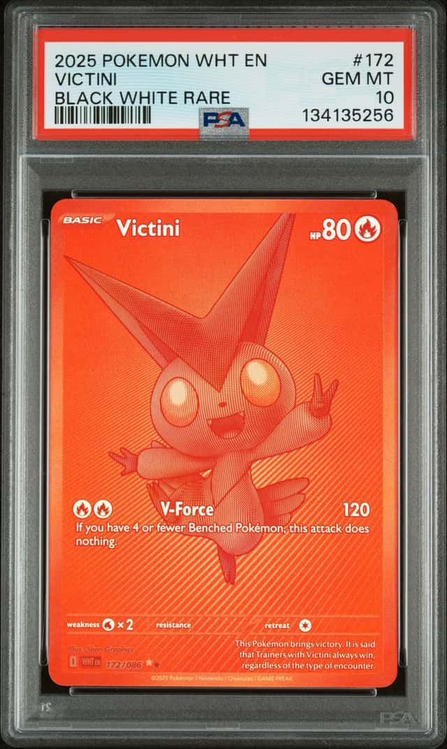 2025 Pokemon WHT En Black White Rare #172 Victini PSA 10 GEM MINT