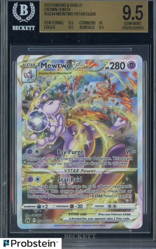 2023 Pokemon Sword & Shield Crown Zenith #GG44 Mewtwo VStar BGS 9.5