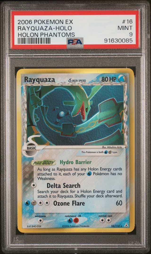 2006 Pokemon EX Holon Phantoms #16 Rayquaza Holo PSA 9 MINT