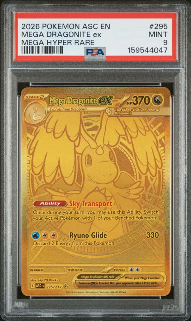 2026 Pokemon ASC EN Mega Hyper Rare #295 Mega Dragonite ex PSA 9