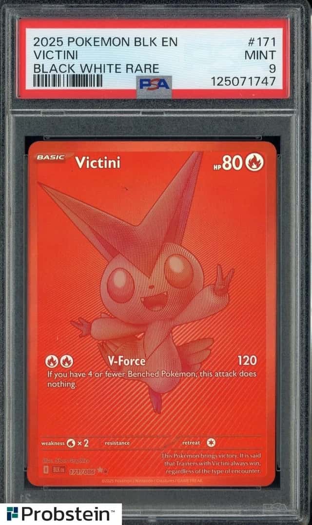 2025 Pokemon BLK En Black White Rare #171 Victini PSA 9 MINT