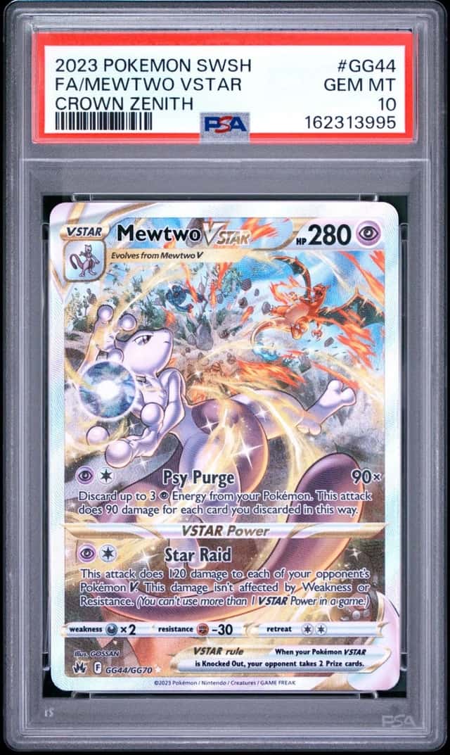 2023 POKEMON SWORD & SHIELD CROWN ZENITH #GG44 FULL ART/MEWTWO VSTAR PSA 10