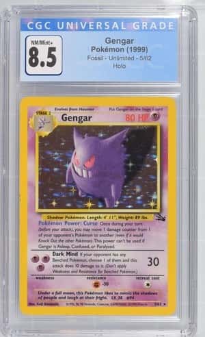Gengar Pokemon TCG (1999) - Fossil - Unlimited - 5/62 Holo CGC NM/Mint+ 8.5