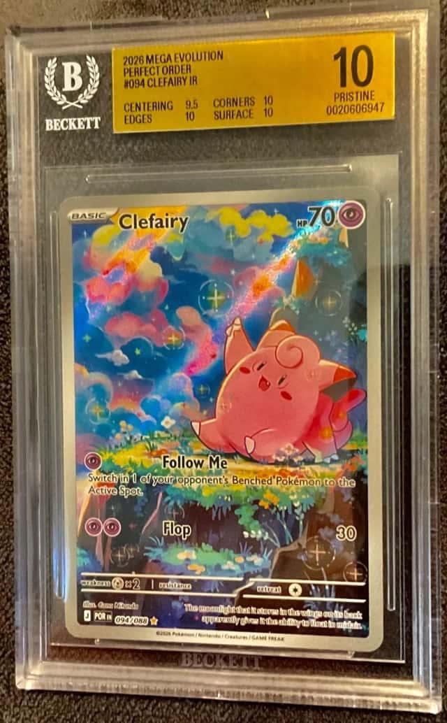 2026 Pokemon Por En-Perfect Order illustration Rare #94 Clefairy BGS 10 !! 