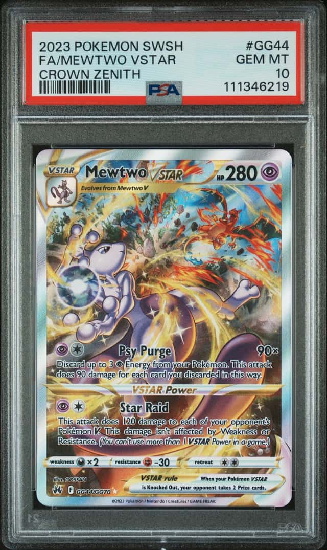 2023 Pokemon SWSH Crown Zenith Full Art #GG44 Mewtwo Vstar Gem Mint PSA 10