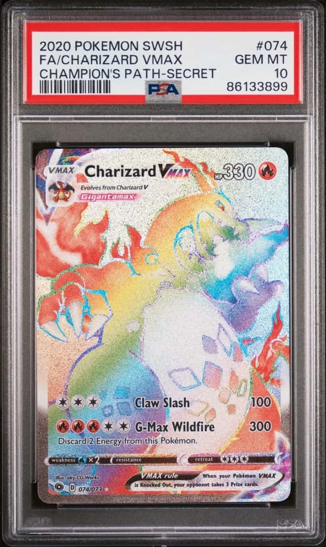 Pokemon Charizard Vmax Champion's Path 074/073 Secret Rare PSA 10 Gem Mint
