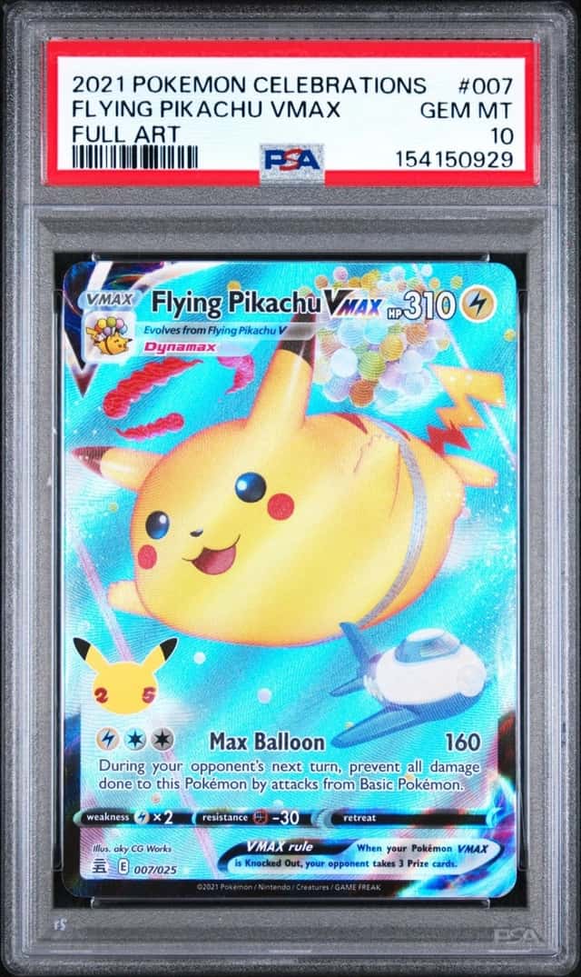 Pokemon Flying Pikachu Vmax Celebrations Full Art 007 PSA 10 Gem Mint