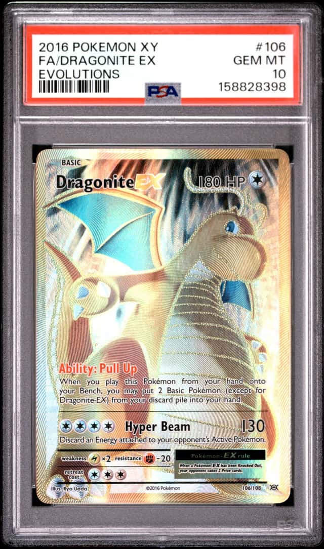 2016 POKEMON XY EVOLUTIONS #106 FULL ART/DRAGONITE EX PSA 10