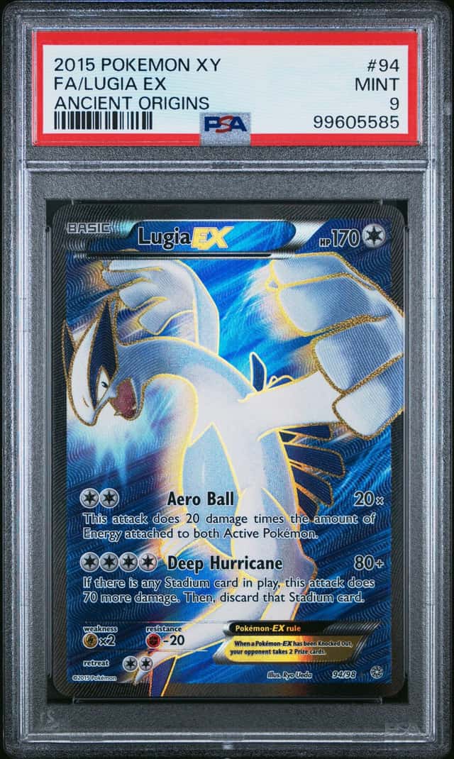2015 POKEMON XY ANCIENT ORIGINS #94 FULL ART/LUGIA EX PSA 9
