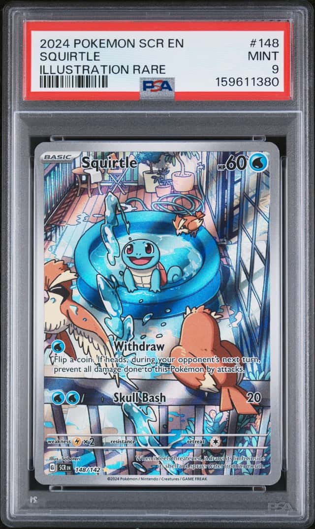 2024 Pokemon Stellar Crown Squirtle Full Art #148/142 PSA 9