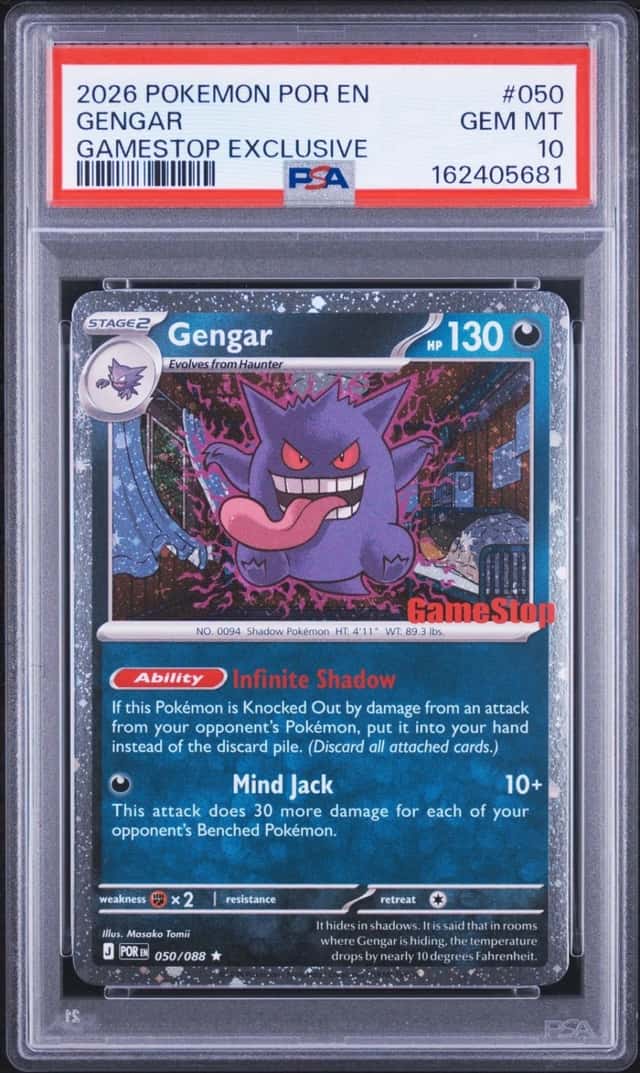 2026 POKEMON POR EN-PERFECT ORDER GAMESTOP EXCLUSIVE #050 GENGAR PSA 10