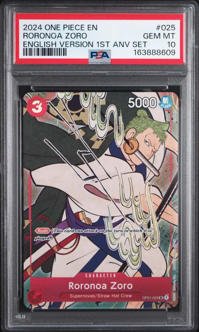 2024 One Piece English Version 1st Anniversary Set #025 Roronoa Zoro PSA 10
