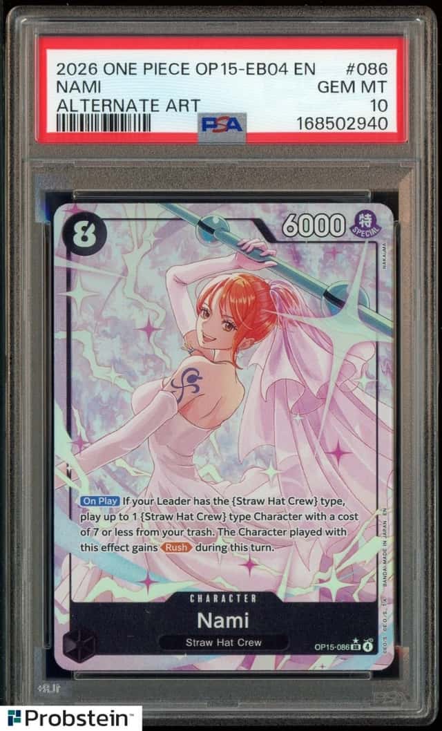 2026 One Piece OP15-EB04 EN Alternate Art #086 Nami PSA 10 GEM MINT