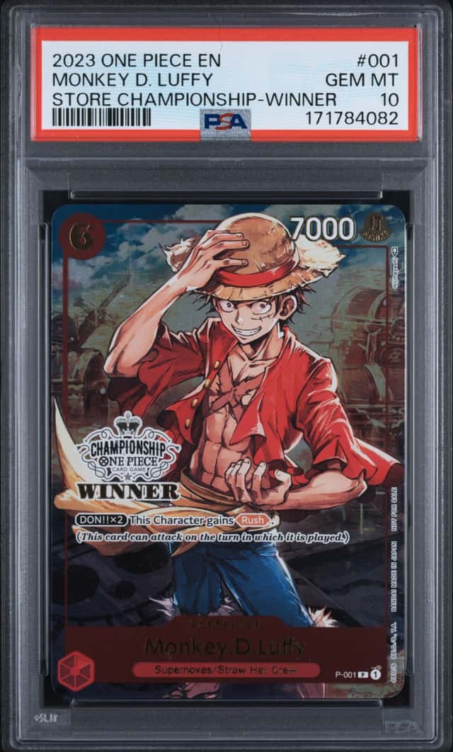 2023 One Piece En Store Championship Winner #001 Monkey D. Luffy PSA 10 GEM MINT