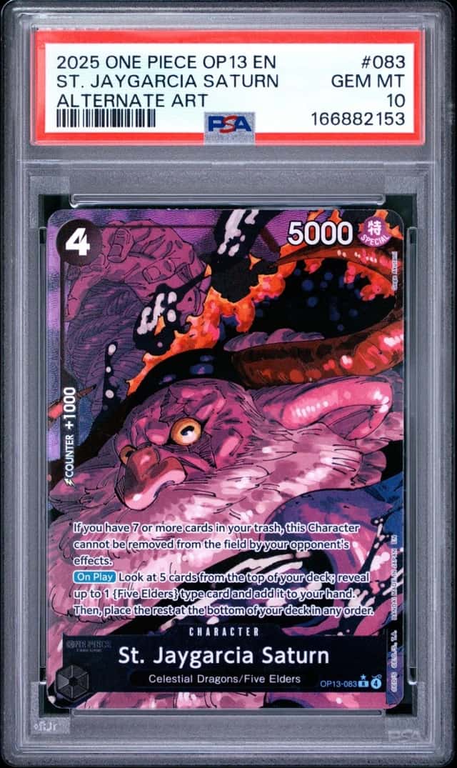 2153 St. Jaygarcia Saturn 2025 One Piece Carrying Will #OP13-083 Alt Art PSA 10