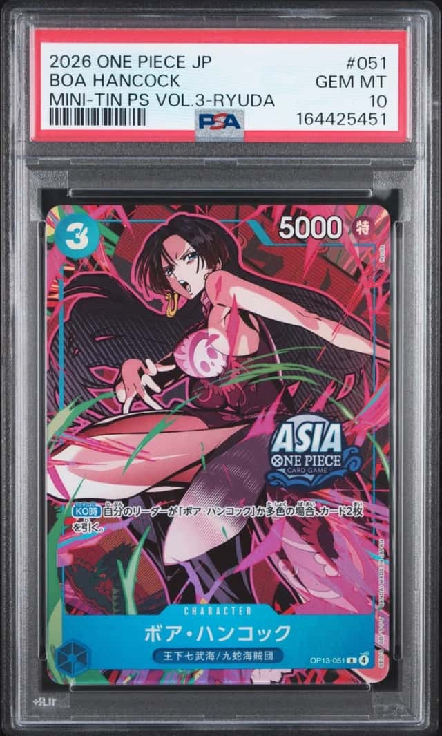 2026 ONE PIECE JAPANESE MINI-TIN PACK SET VOL.3 RYUDA #051 BOA HANCOCK PSA 10