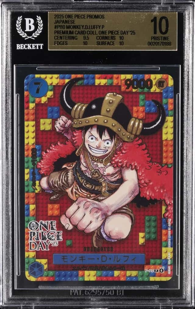 2025 ONE PIECE JAPANESE PROMO PREMIUM OP DAY'25 #P-110 MONKEY D. LUFFY BGS 10