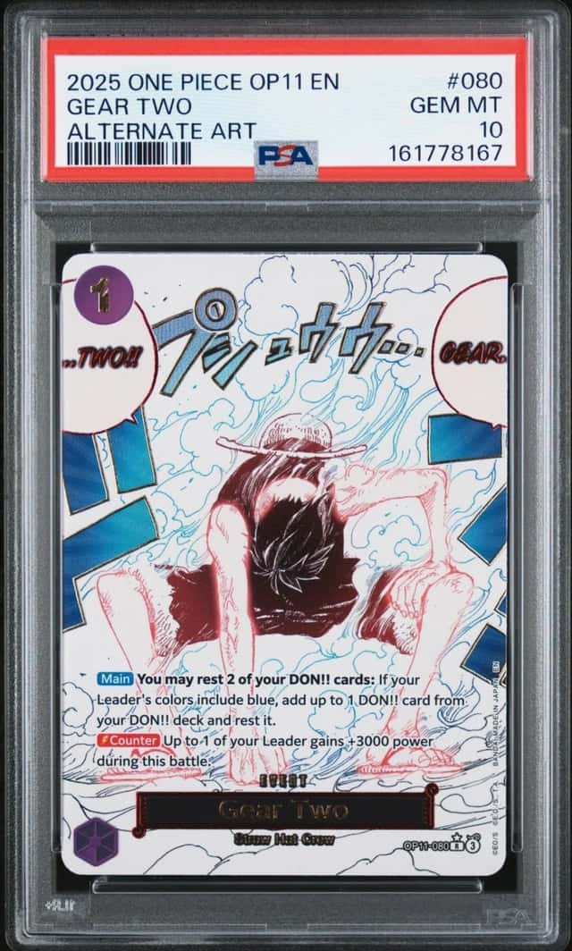 One Piece Gear Two Op11-080 Alternate Art PSA 10 Gem Mint