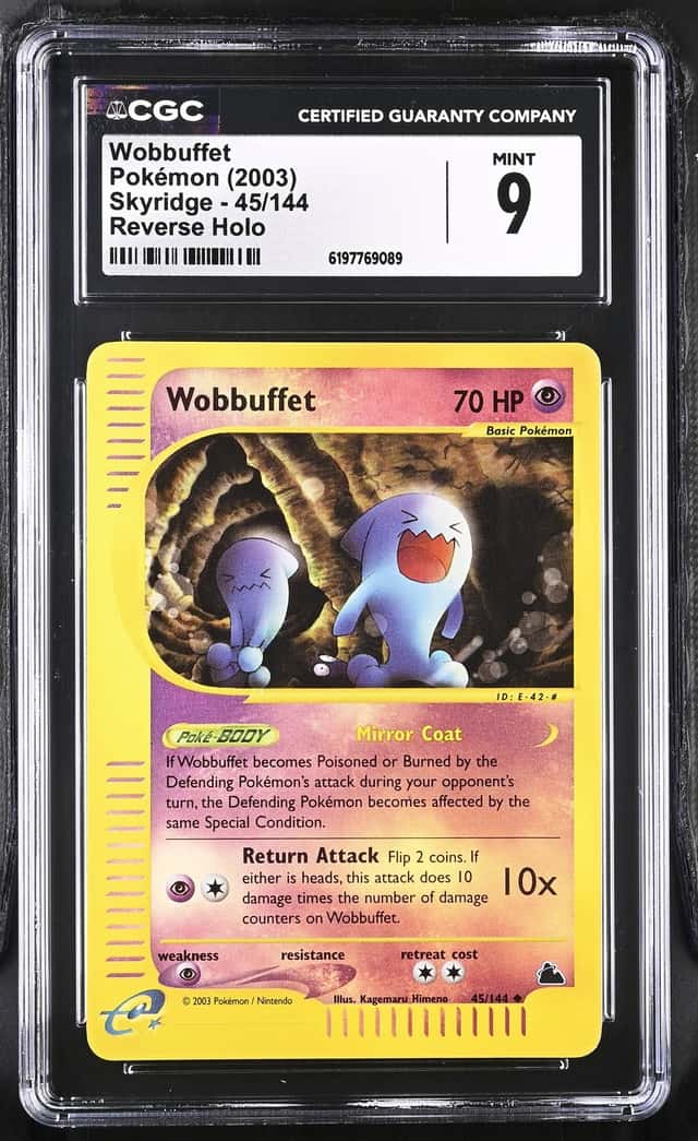 2003 Pokemon Skyridge Reverse Holo Wobbuffet #45 CGC 9 MINT
