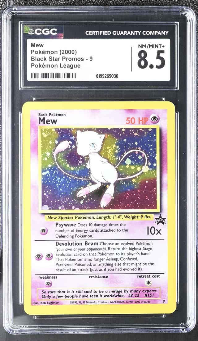 2000 Pokemon League Black Star Promo Holo Mew #9 CGC 8.5 NM-MT+