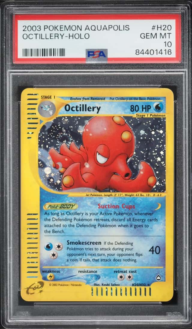2003 Pokemon Aquapolis Holo Octillery #H20 PSA 10 GEM MINT