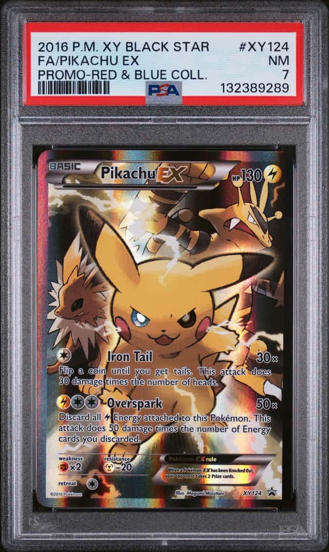 2016 Pokemon XY Promo Red & Blue Collection Full Art Pikachu EX #XY124 PSA 7 NRMT