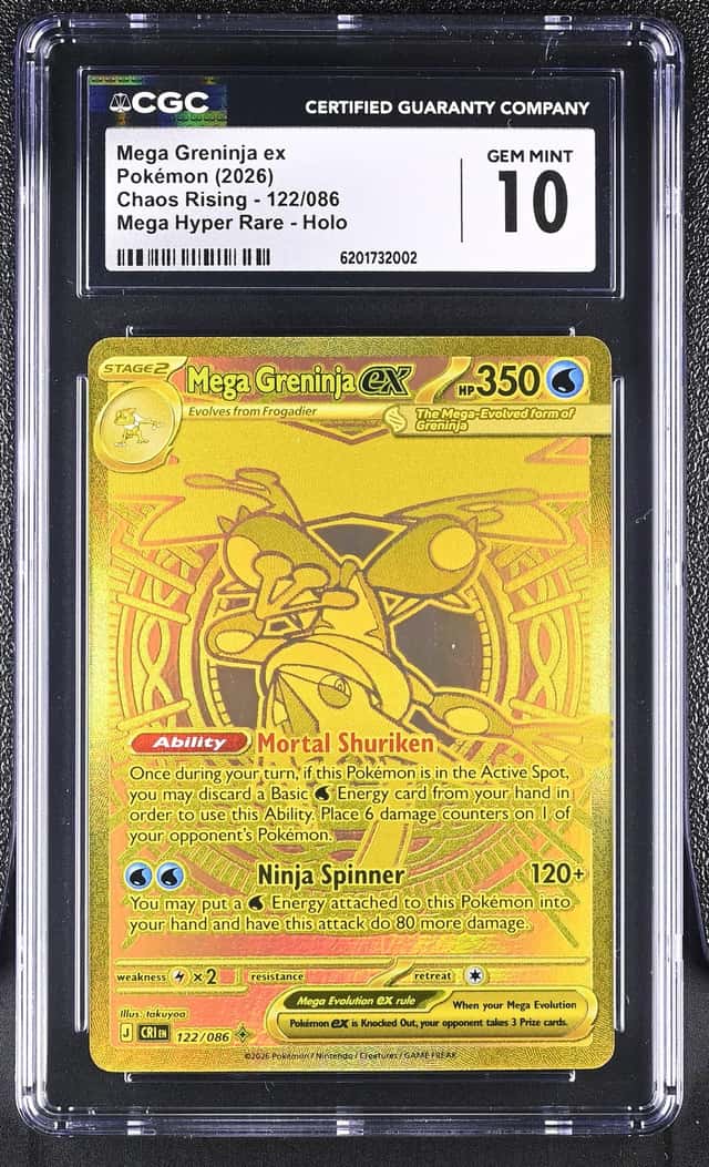 2026 Pokemon Mega Evolution Chaos Rising MHR Mega Greninja Ex #122 CGC 10 GEM MINT