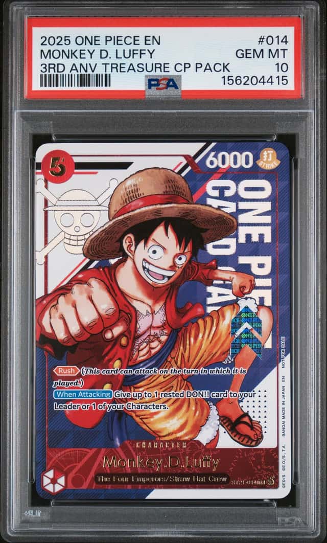 2025 One Piece 3rd Anniversary Treasure Campaign Pack Monkey D. Luffy #ST21014