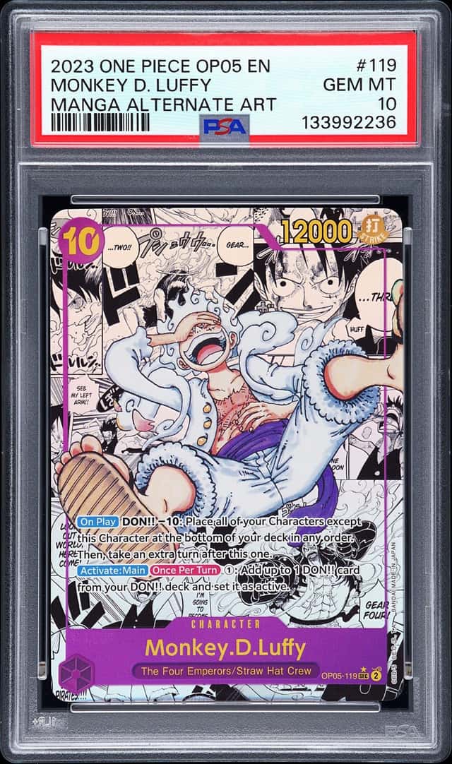 2023 One Piece OP05 EN Manga Alternate Art #119 Monkey D Luffy PSA 10 GEM MINT