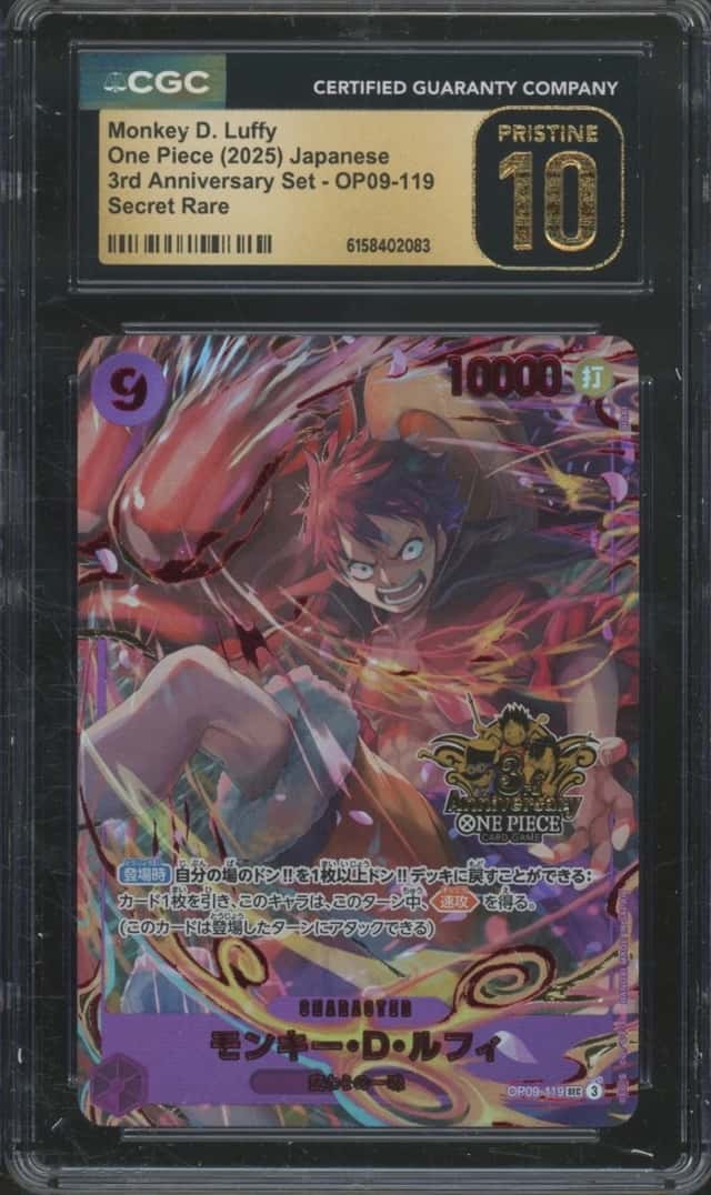 2025 One Piece Japanese Secret Rare #119 Monkey D. Luffy Pristine CGC 10