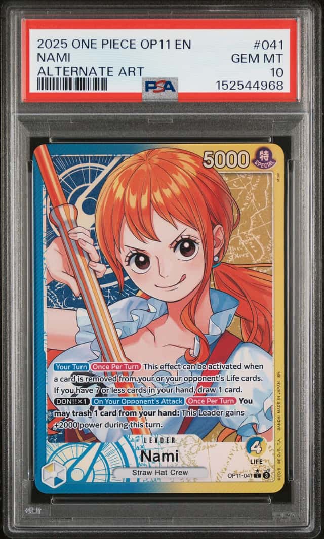 2025 One Piece Nami Leader Alternative Art #OP11-041 PSA 10 GEM MINT GEM MINT