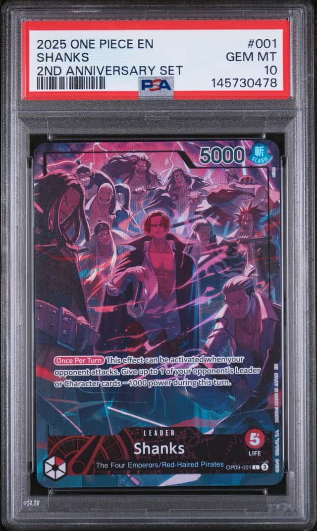 2025 One Piece 2nd Anniversary Shanks Leader #OP09-001 PSA 10 GEM MINT GEM MINT