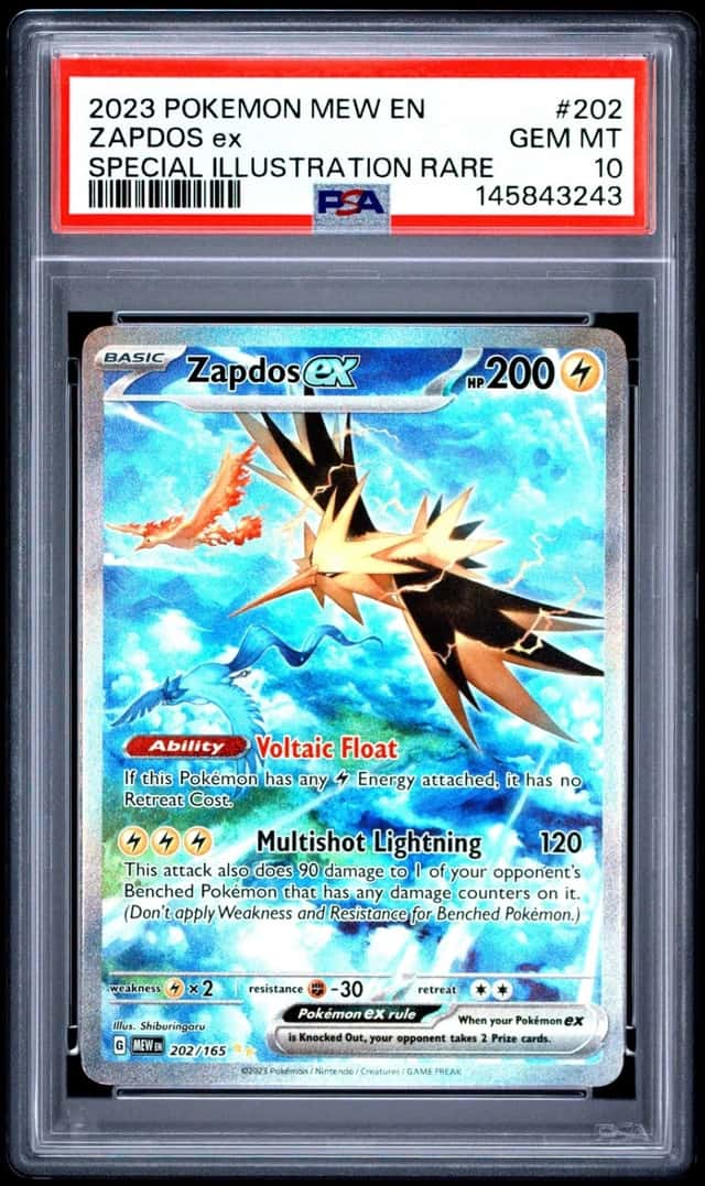 PSA 10 Pokemon TCG 2023 Pokemon Mew En-151 #202 Zapdos Ex GEM MT